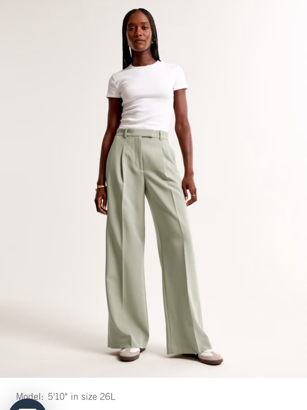 Abercrombie & Fitch Harper Tailored Ultra Wide Leg Pant Sz 28/6 Slate Green